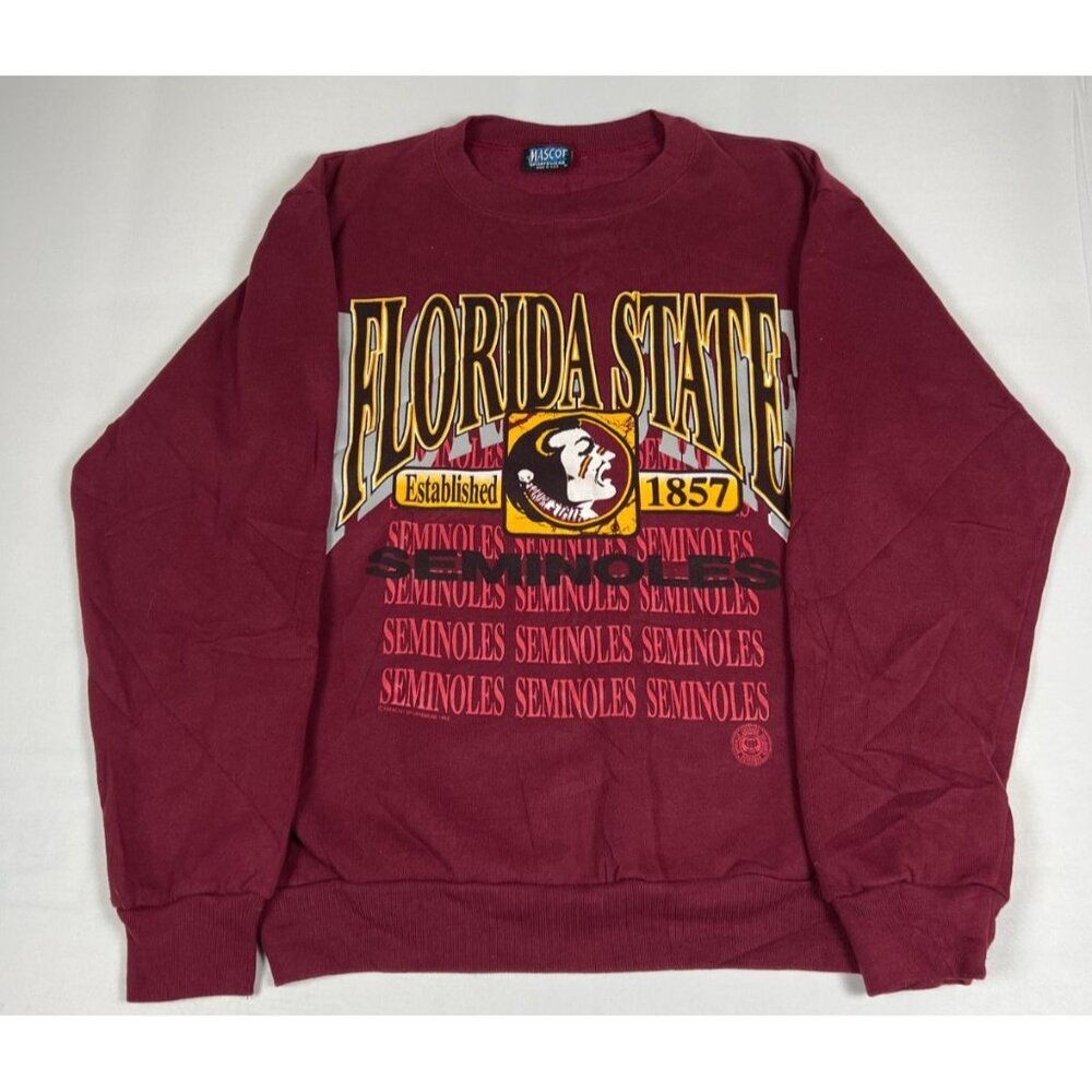 Mascot Sportswear Florida State Seminoles Men M Vintage Maroon Sweatshirt USA